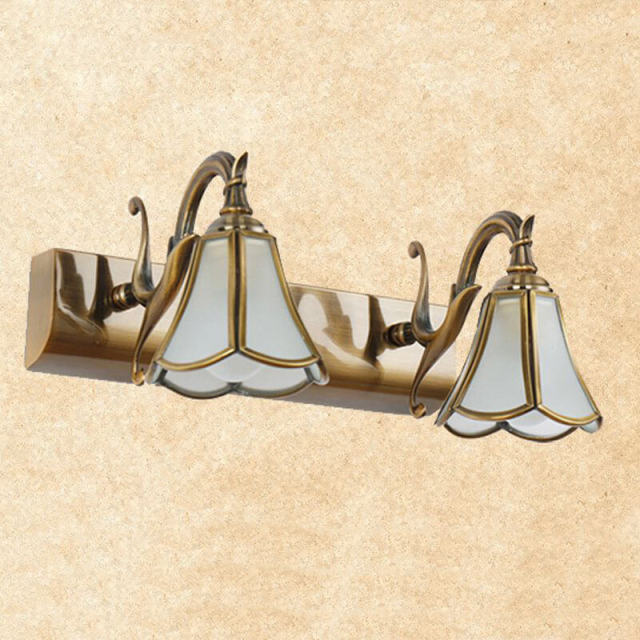 OOVOV Classic Copper Glass Bathroom Mirror Lights Waterproof Washroom Mirror Cabinet Light Living Room Hallway Wall Lamp