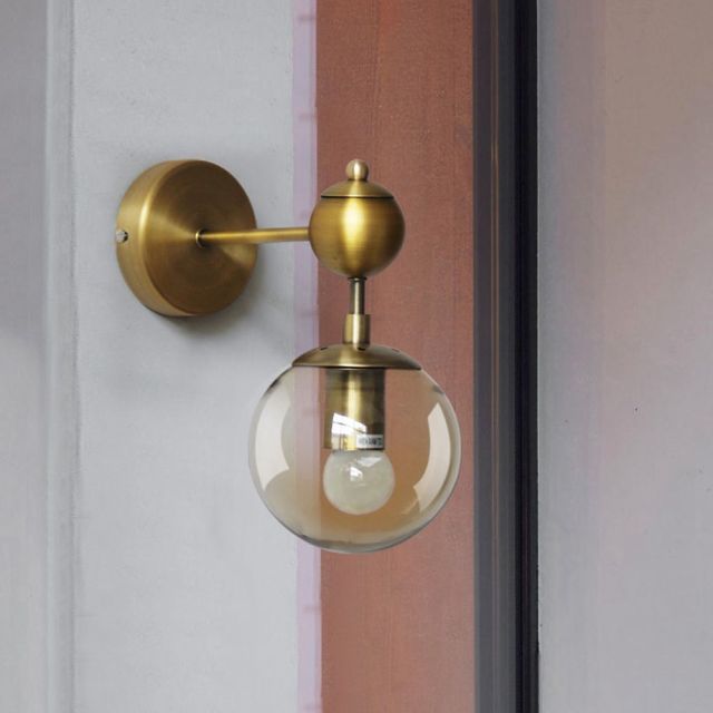 OOVOV Glass Ball Wall Light Sconce Magic Bean Globe Molecular Wall Light Sconce for Restaurant Living Room Bathroom Mirror Headlights Bedside in Gold