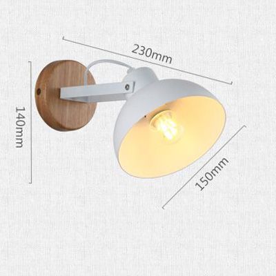 OOVOV Nordic Style Wooden Wall Light Retro Iron Bedroom Living Room Wall Lamps Balcony Aisle Wall Lights Lighting Sconces