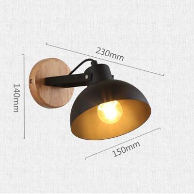 OOVOV Nordic Style Wooden Wall Light Retro Iron Bedroom Living Room Wall Lamps Balcony Aisle Wall Lights Lighting Sconces