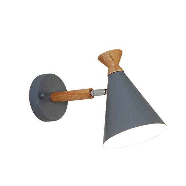 Nordic Style Wall Lamp Modern Wooden Bedside Wall Sconce Adjustable