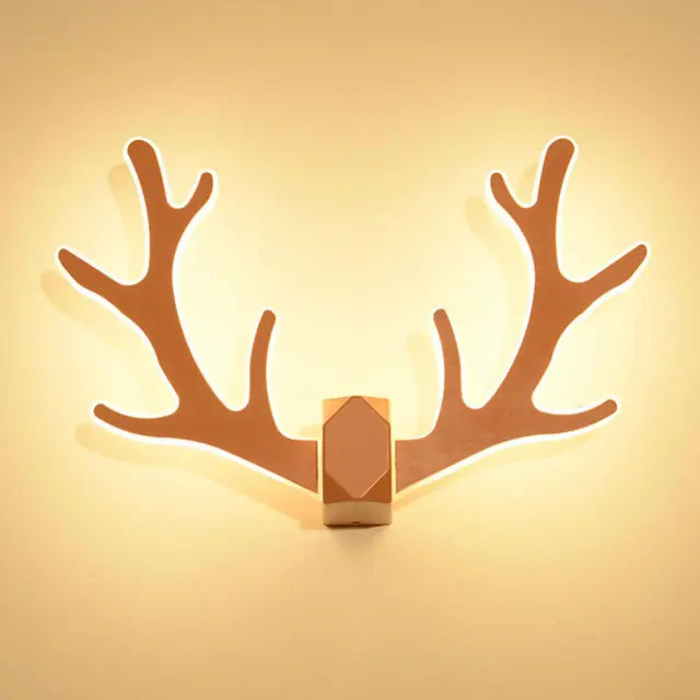 OOVOV Living Room LED Antlers Wall Lights Iron Acrylic Bedroom Baby Room Corridor Balcony Stairs Wall Lamps