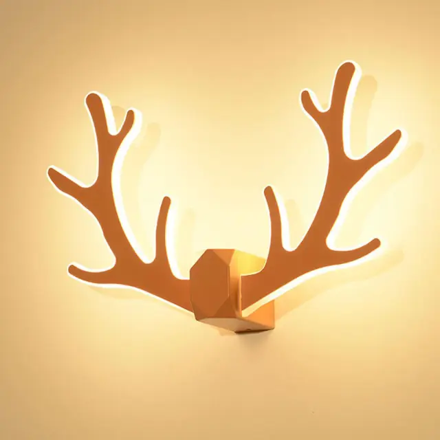 OOVOV Living Room LED Antlers Wall Lights Iron Acrylic Bedroom Baby Room Corridor Balcony Stairs Wall Lamps