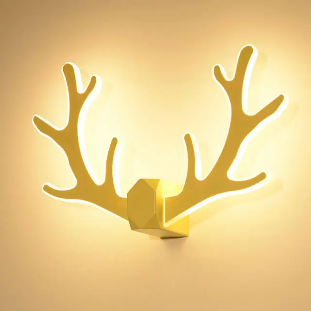 OOVOV Living Room LED Antlers Wall Lights Iron Acrylic Bedroom Baby Room Corridor Balcony Stairs Wall Lamps