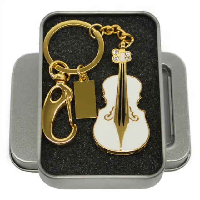 USB Flash Drive Crystal Violin Shape usb Flash Memory Keychain