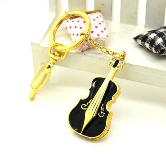 USB Flash Drive Crystal Violin Shape usb Flash Memory Keychain