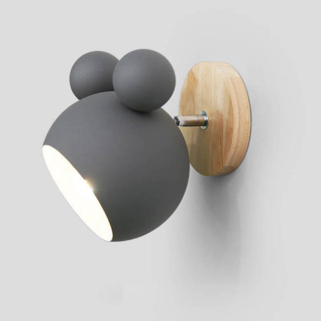 OOVOV Creative Baby Room Cartoon Wall Lights Kids Room Girls Room Bedroom Corridor Mouse Iron Wall Lamps