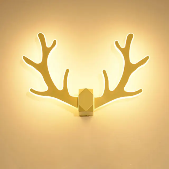 OOVOV Living Room LED Antlers Wall Lights Iron Acrylic Bedroom Baby Room Corridor Balcony Stairs Wall Lamps