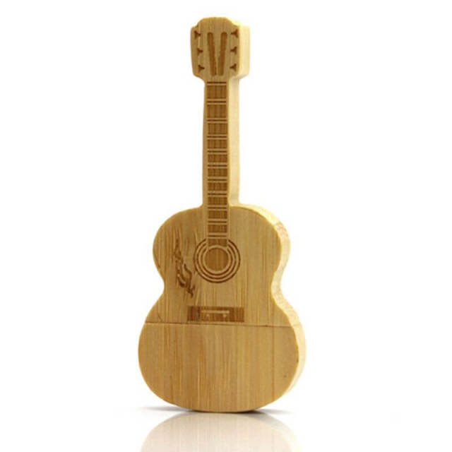 8G Wood Guitar USB Flash Drive USB2.0 Data Traveler DIY Engraving Cute Gifts