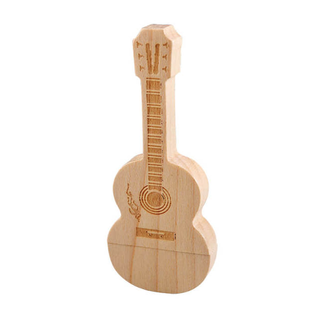 8G Wood Guitar USB Flash Drive USB2.0 Data Traveler DIY Engraving Cute Gifts