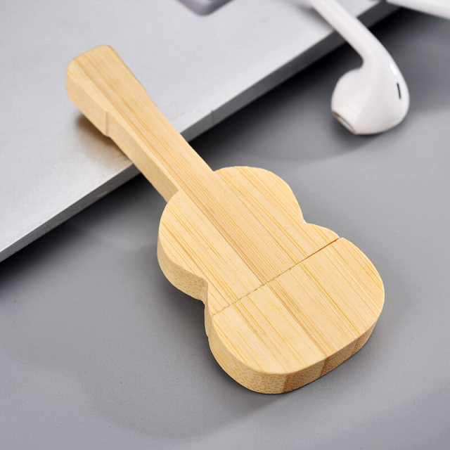 8G Wood Guitar USB Flash Drive USB2.0 Data Traveler DIY Engraving Cute Gifts