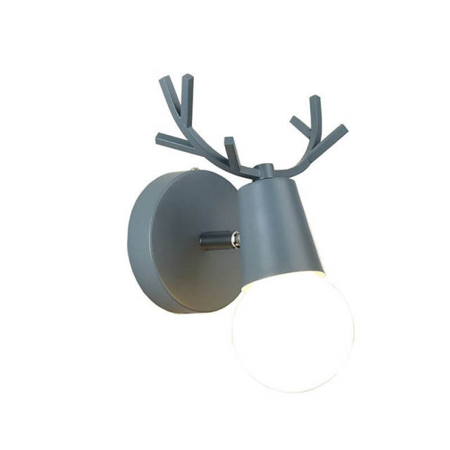 OOVOV Fashion Baby Room Deer Head Wall Lights Creative Kids Room Living Room Corridor Balcony Antlers Wall Lamp