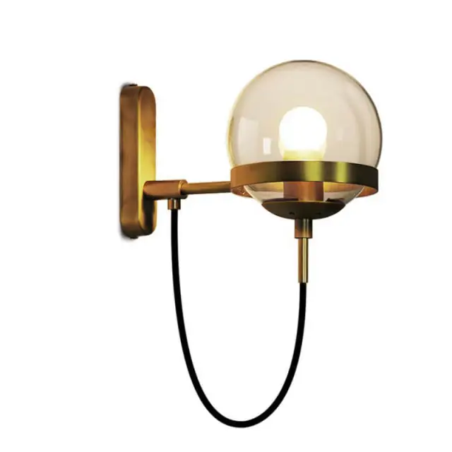 OOVOV Retro Glass Ball Wall Lights Industrial Loft Bar Wall Sconce