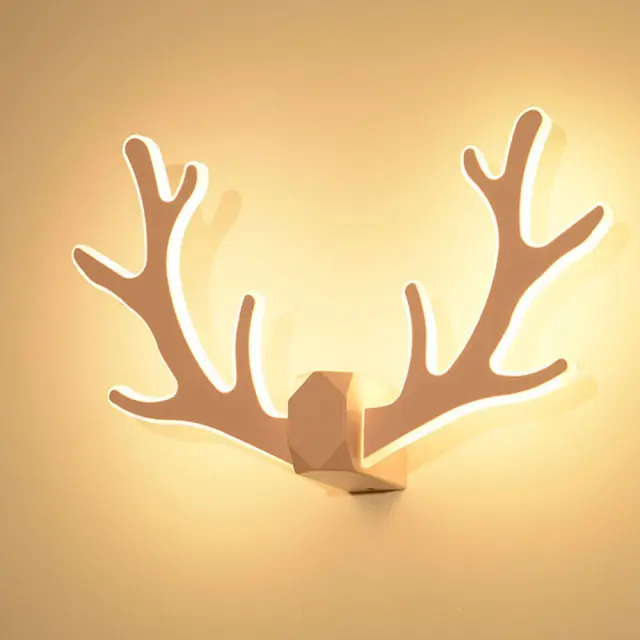 OOVOV Living Room LED Antlers Wall Lights Iron Acrylic Bedroom Baby Room Corridor Balcony Stairs Wall Lamps