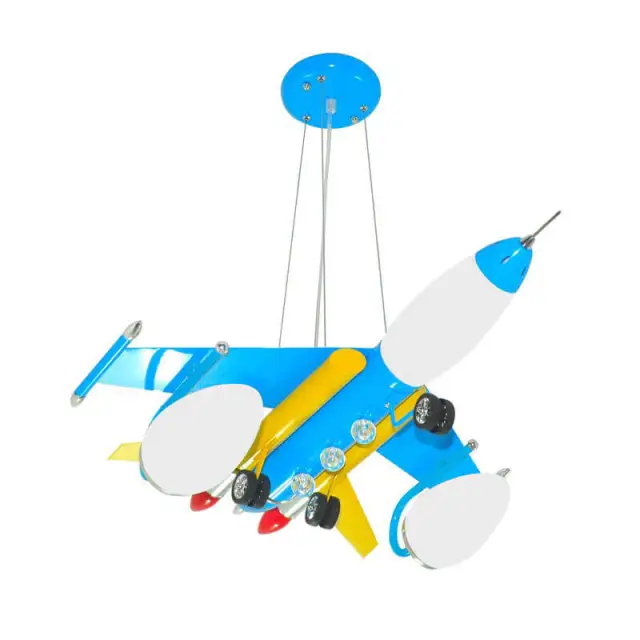 OOVOV Iron Airplane Boys Room Hanging Lamp Creative Kids Room Pendant Light Baby Room Cartoon Pendant Lamps