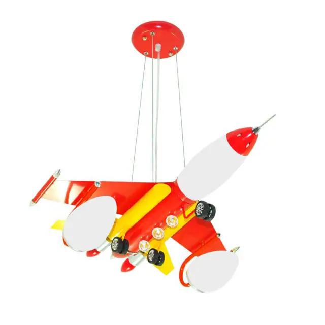 OOVOV Iron Airplane Boys Room Hanging Lamp Creative Kids Room Pendant Light Baby Room Cartoon Pendant Lamps