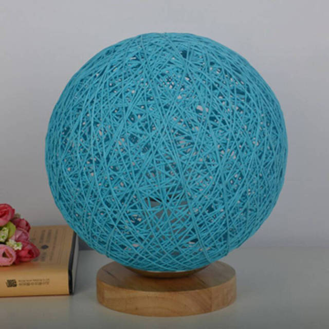 OOVOV 20cm Rattan Ball Kids Room Nightlight Fashion Bedroom Bedsides Baby Room Wood Mini Desk Lamp Table Lights