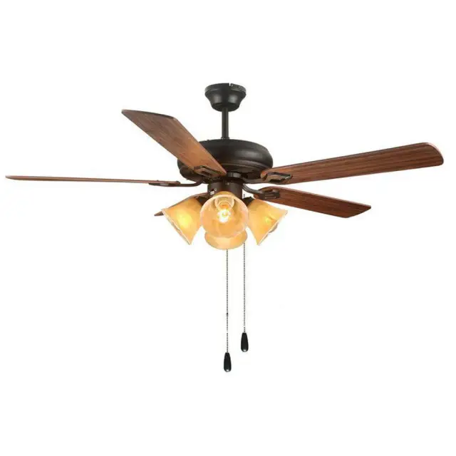 Ceiling Fans with Lights - European Vintage Ceiling Fan Light Kit - Brown 52 inches