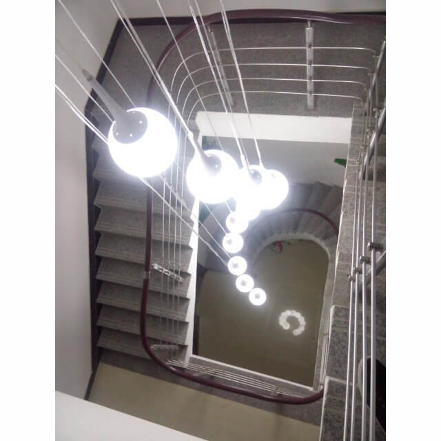 Modern Glass Ball Spiral Stair Case Pendant Lamp Restaurant Bar Counter Hanging Lamp Corridor Hallway Hanging Pendant Lighting