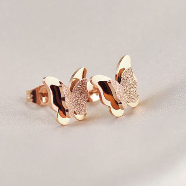 Stainless Steel Butterfly Ear Clip Womens New Style All-match Temperament Fashion Ear Stud