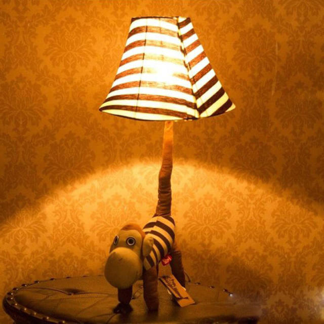 Animal Table Lamp Cartoon Style Monkey Cat Bedside Night Light