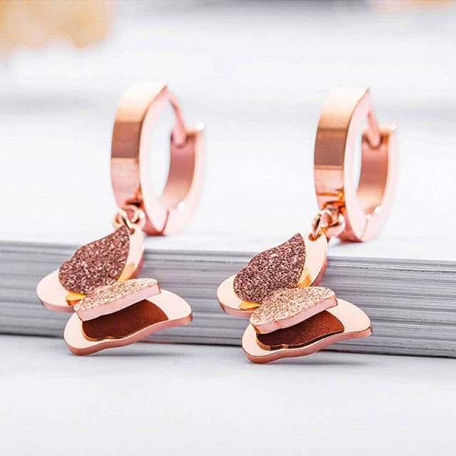 Stainless Steel Butterfly Ear Clip Womens New Style All-match Temperament Fashion Ear Stud