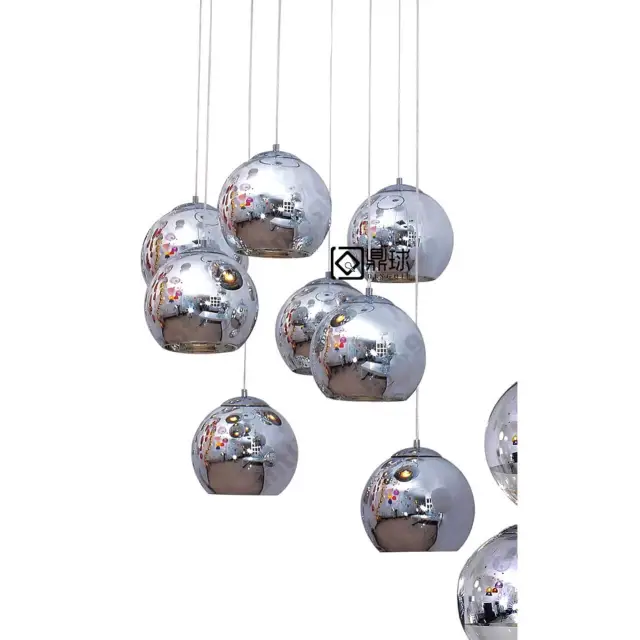 Nordic electroplating Glass Ball Balcony Pendant Lamp Bedroom Pendant Light Dining Room Restaurant Pendant Lighting fixture