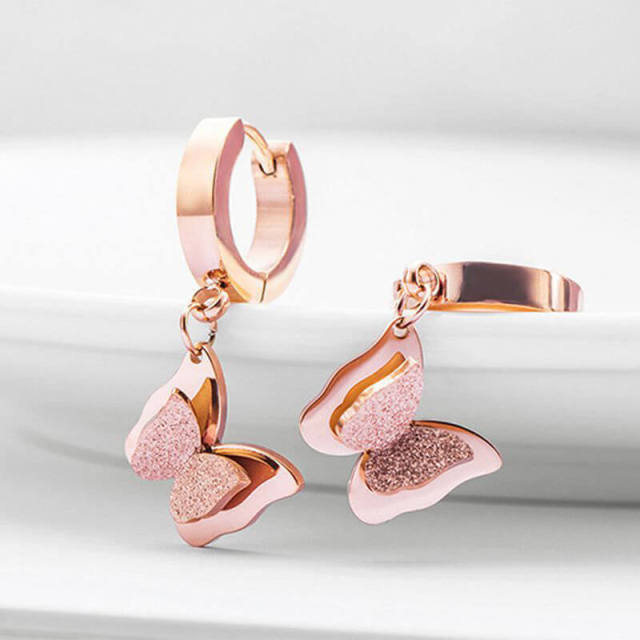 Stainless Steel Butterfly Ear Clip Womens New Style All-match Temperament Fashion Ear Stud