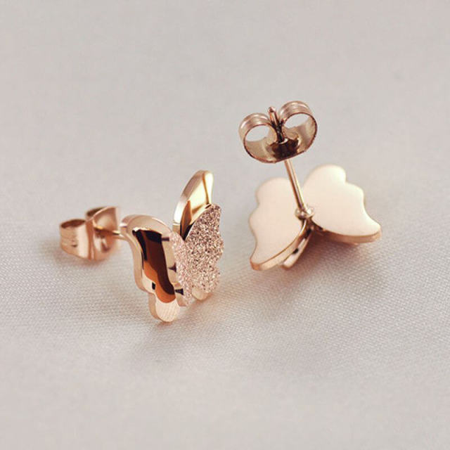 Stainless Steel Butterfly Ear Clip Womens New Style All-match Temperament Fashion Ear Stud