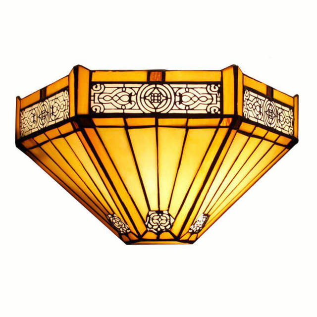 Luxury Tiffany Colorful Glass Bedroom BEDSIDES Wall Lamp Mediterranean Beads Flowers Semi-Circle Hotel Club Corridor Wall Lights