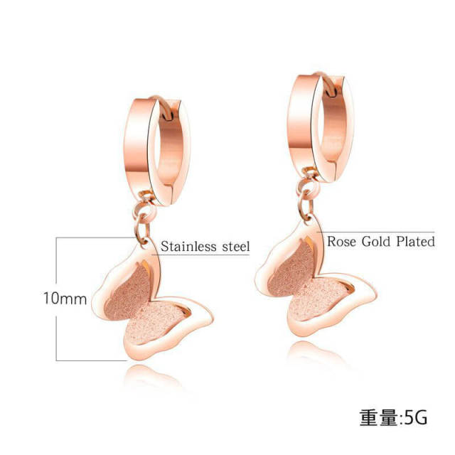 Stainless Steel Butterfly Ear Clip Womens New Style All-match Temperament Fashion Ear Stud