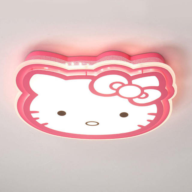 OOVOV Girls Room Cartoon Kitty LED Ceiling Light Creative Baby Room Kids Room Princess Room Cat Ceiling Lamp