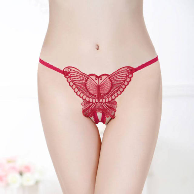 3 Pieces Ultra Sexy Lace Panty Lady's Open Crotch G-strings &amp; Thongs Panties One-Size Lacing Women's Underpants