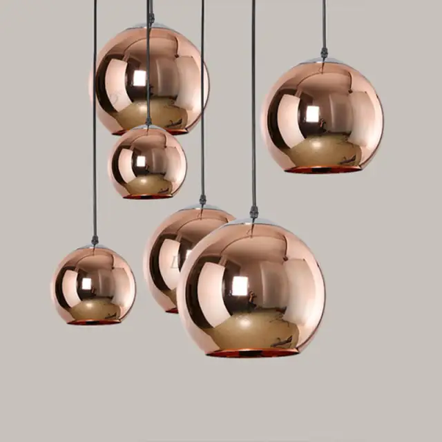 Nordic electroplating Glass Ball Balcony Pendant Lamp Bedroom Pendant Light Dining Room Restaurant Pendant Lighting fixture