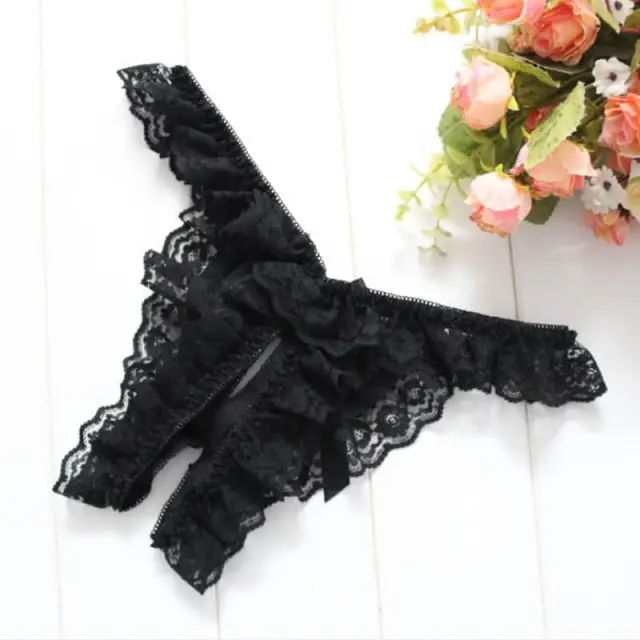 3 Pieces Women's G-strings &amp; Thongs Panties Ultra Sexy Lace Pearl Panty Low Waist One-Size