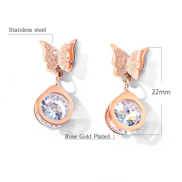 Stainless Steel Butterfly Ear Clip Womens New Style All-match Temperament Fashion Ear Stud