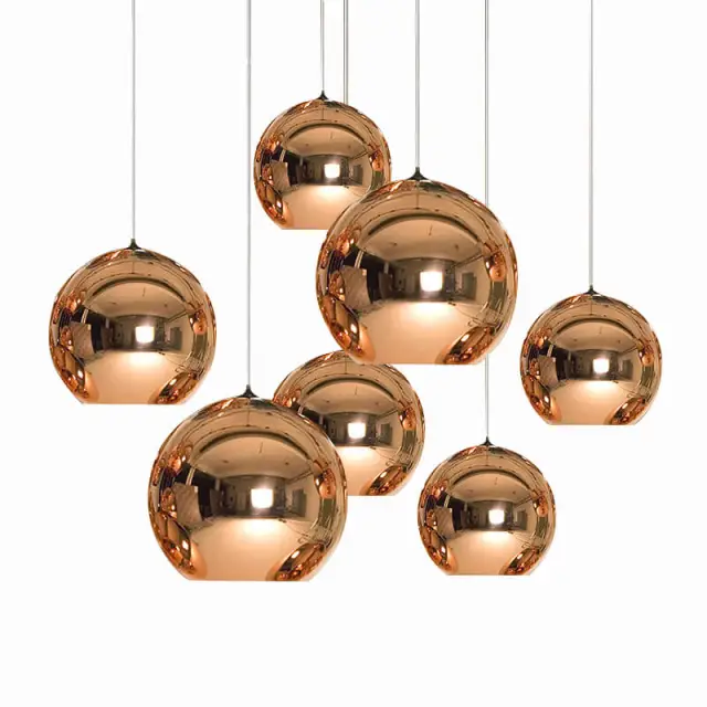 Nordic electroplating Glass Ball Balcony Pendant Lamp Bedroom Pendant Light Dining Room Restaurant Pendant Lighting fixture