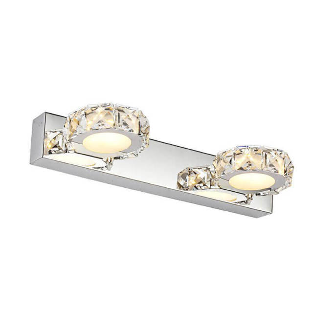 Crystal Vanity Lights Bathroom Light Over Mirror LED Crystal Bathroom Light Fixtures Chrome Bathroom Wall Lights