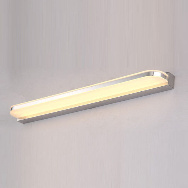 Modern LED Acrylic Bathroom Wall Lights Contracted Long White Plastic Panel Washroom Wall Lamp Mirror Front Wall Sconces