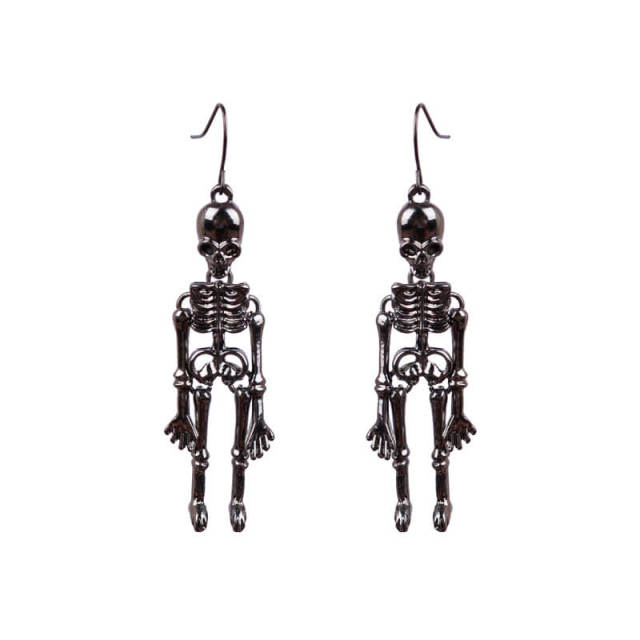 OOVOV Halloween Skeleton Earrings for Women Gothic Skull Skeleton Drop Earrings Dress Up Costume Earring for Girls