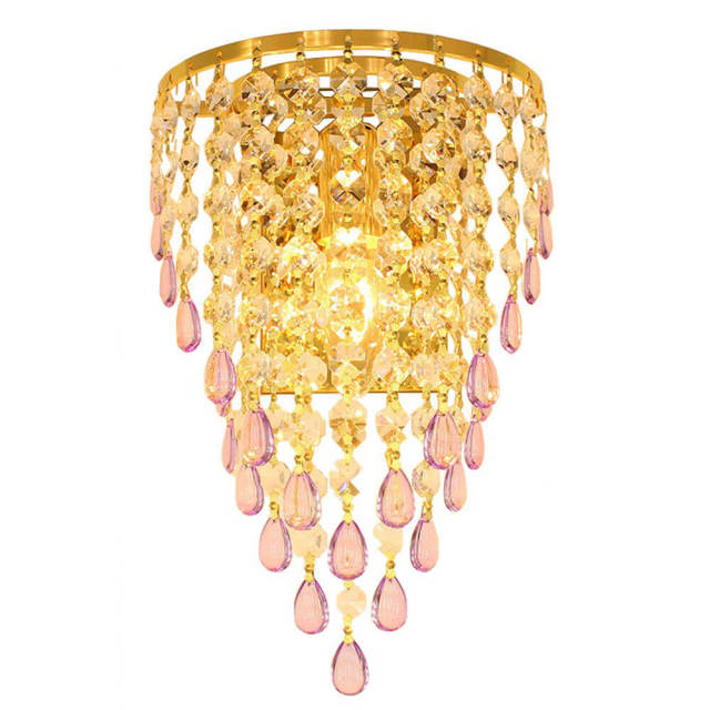 Golden TV Background Crystal Egg Hanging Wall Lights Bedroom Bedsides Corridor Luxury Wall Sconce European Living Room Wall lamp