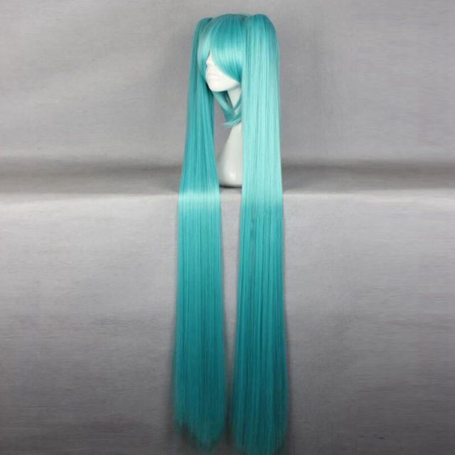 Cosplay Animation Wigs 120cm Hatsune Miku Cosplay Wig Long Straight Wig Sakura Snow Senbonzakura Two Ponytails