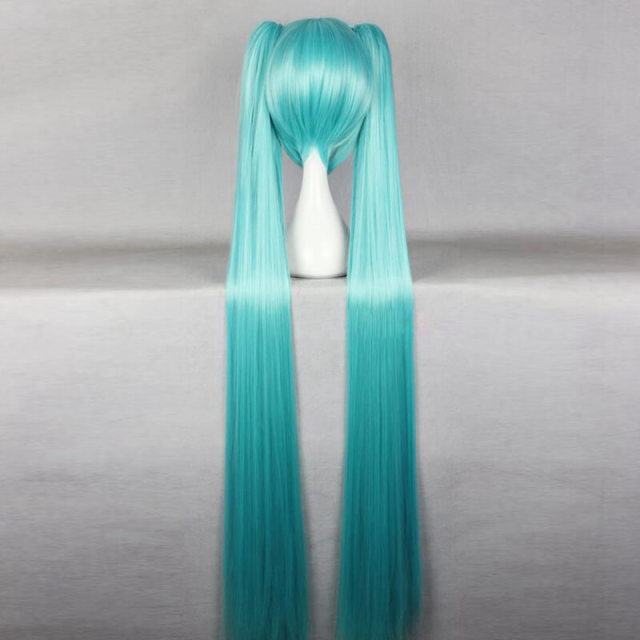 Cosplay Animation Wigs 120cm Hatsune Miku Cosplay Wig Long Straight Wig Sakura Snow Senbonzakura Two Ponytails