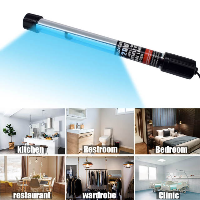 20W UV Light Sanitizer Wand UV Portable Disinfection Lamp Germ-Killing Hand-held Sterilizer Stick With Power Cord Length 2M