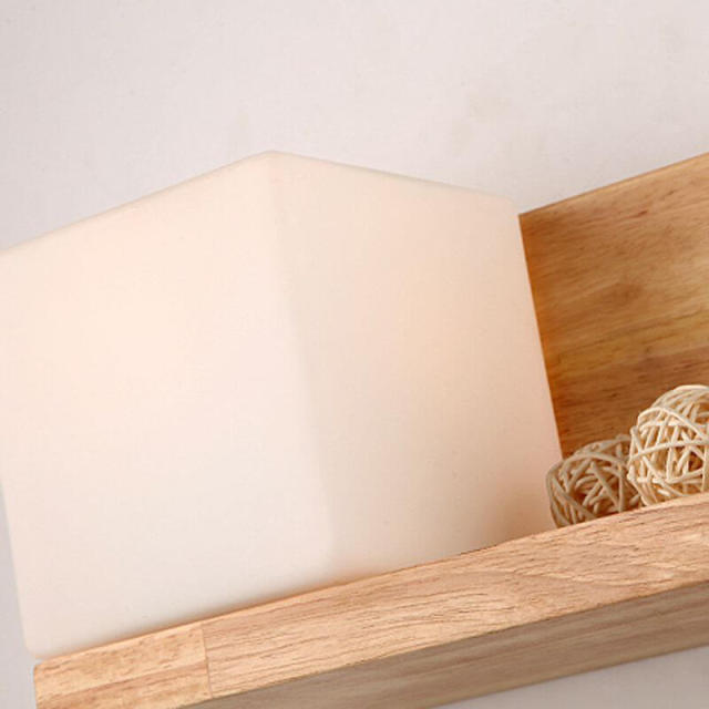 Wood Wall Lights Nordic Simple Style Wall Lamp With Rope Switch and Shelf for Bedroom Bedsides Corridor Hallway