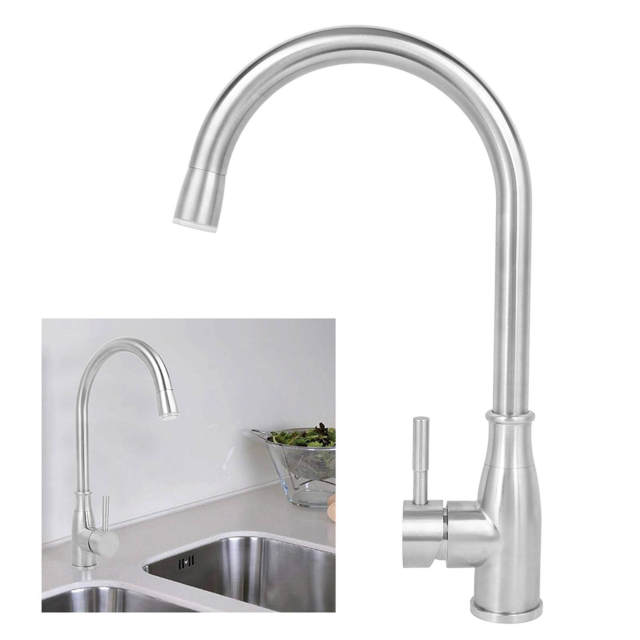 OOVOV Household 360 Degree Rotating Kitchen Sink Faucet Stainless Steel Water Tap With Led Lights