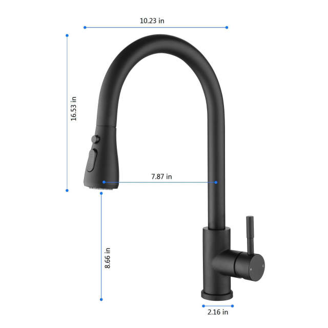 OOVOV Black Kitchen Faucet Kitchen Faucets with Pull Down Sprayer Stainless Steel Single Handle Single Hole Kitchen Sink Faucet