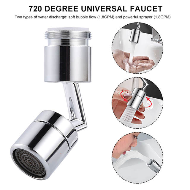 OOVOV 720°rotation Universal Splash-proof Swivel Water Saving Faucet Bathroom Filter Foamer Aerators Children Movable Kitchen Tap Tool