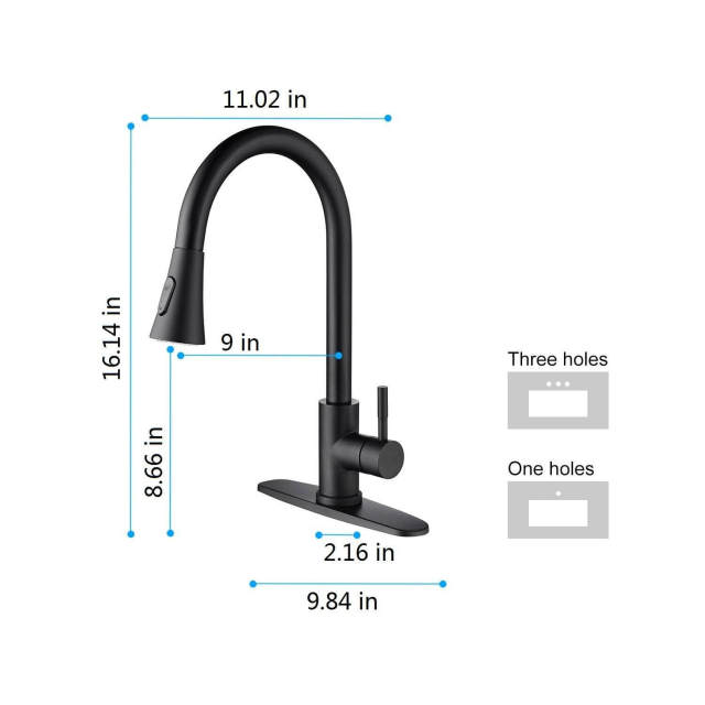OOVOV Kitchen Faucet with Pull Down Sprayer High Arc Single Handle Stainless Steel Kitchen Sink Faucets with Pull Out Sprayer and Brass Valve
