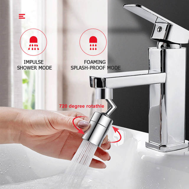 OOVOV 720°rotation Universal Splash-proof Swivel Water Saving Faucet Bathroom Filter Foamer Aerators Children Movable Kitchen Tap Tool